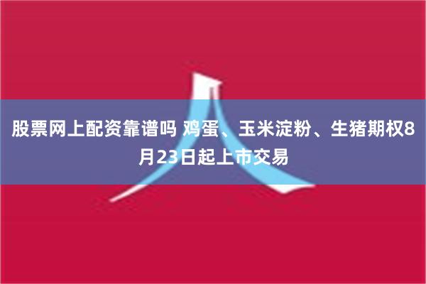 股票网上配资靠谱吗 鸡蛋、玉米淀粉、生猪期权8月23日起上市交易